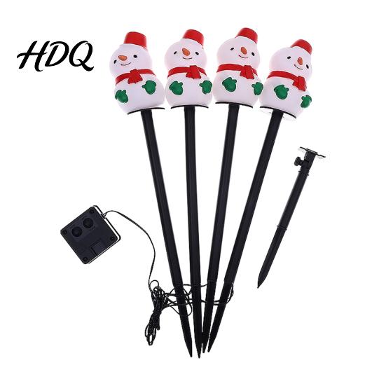 Holiday Landscaping for Entrances Christmas Solar Stake Lights Santa Snowman Tree Figurine Lawn Automatic Powered Path Lights Waterproof Warm