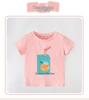 Girls' Summer Cartoon Print Round Neck T-Shirt