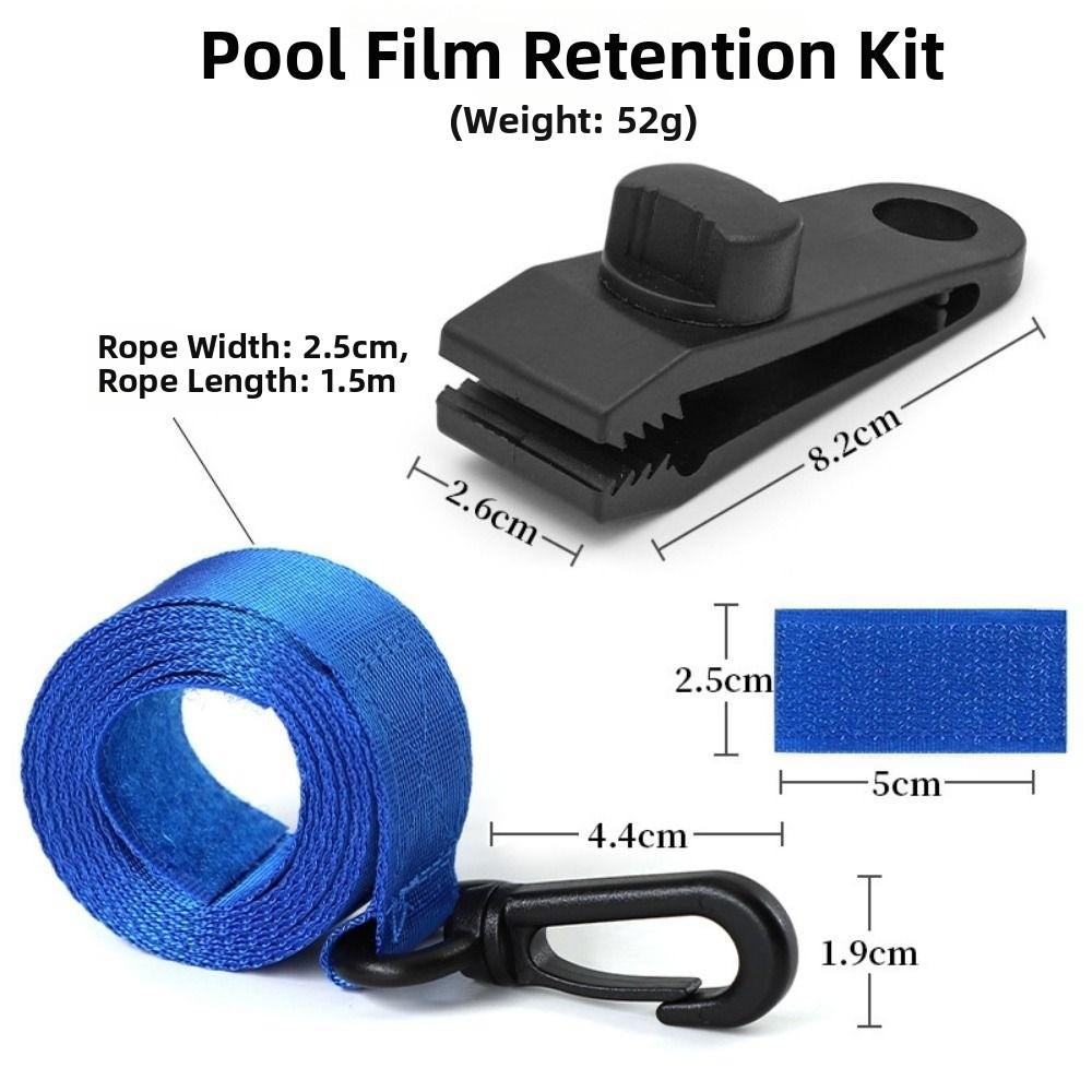 1/6Sets Black&Blue Reel Attachment Kit Windproof Solar Cover Attachment Kit Straps