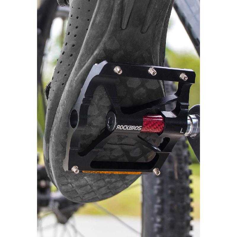 ROCKBROS Bicycle Pedals Alloy Bearings Cycling Pedals Platform Bike Flat Pedal Pedals Reflective Anti-slip MTB Bike Accessories