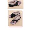New Women's Cotton-Lined Boots with Thickened Insulation Flat-Soled Embroidered Shoes for Middle-Aged and Elderly Women