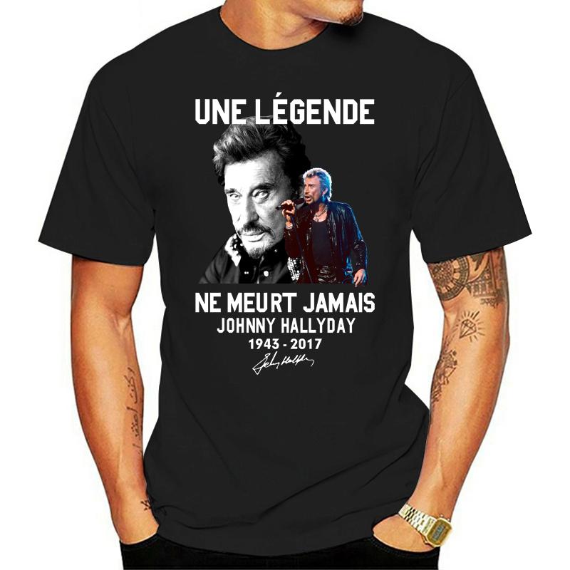 

Men Funny T Shirt Fashion tshirt Une Legende Ne Meurt Jamais Johnny Hallyday 1943-2017 Women t-shirt 4XL