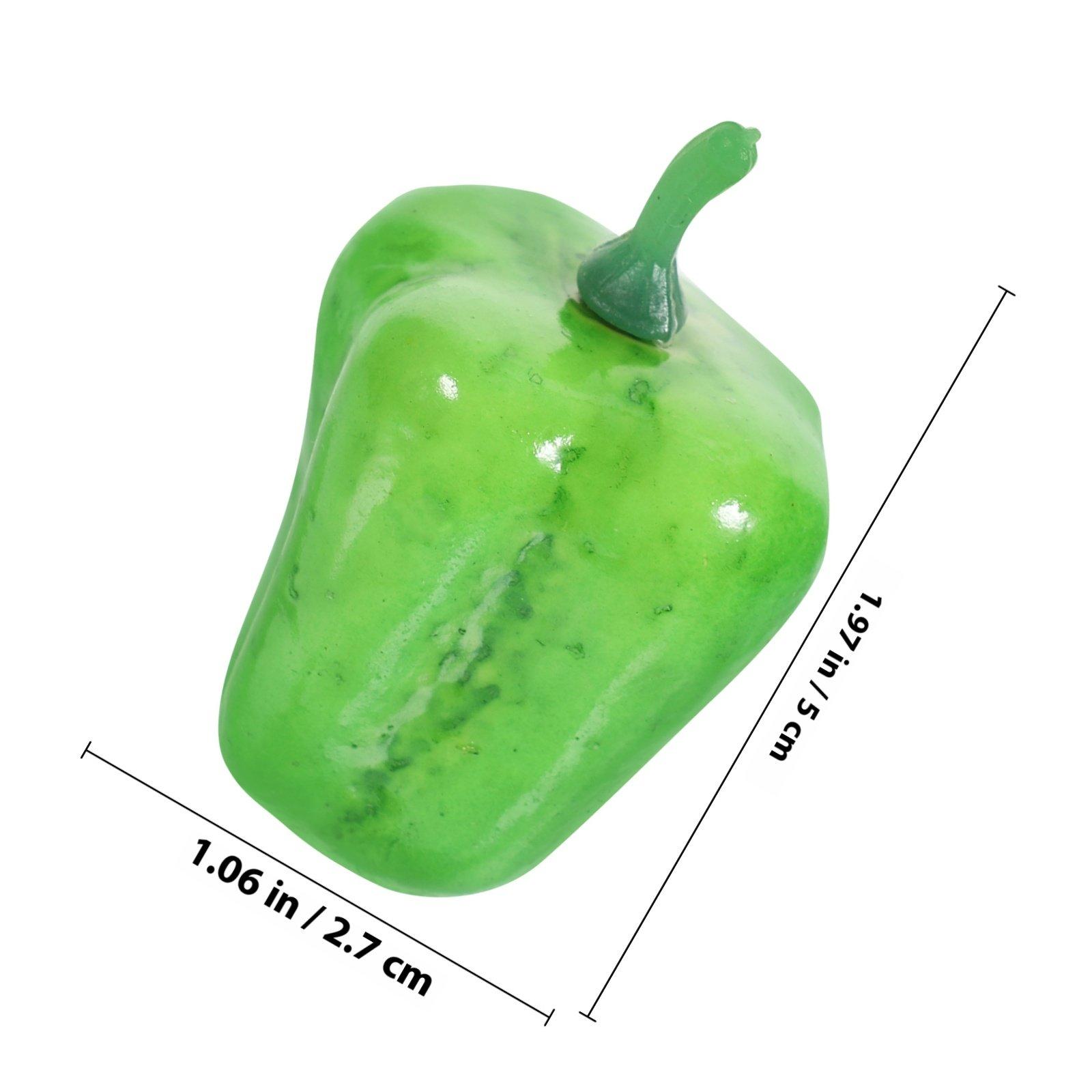 

20Pcs Foam Fake Peppers Bright Red Simulated Chilies for Creative Desktop Decoration Photography Props Kitchen Theme Decor зелений