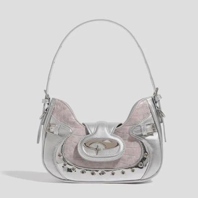 2024 Crocodile Pattern Underarm Motorcycle Bag for Women - Chic Millennial Shoulder Messenger