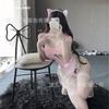 Sexy Lingerie Erotic Entanglement * Sexy Hot Buttocks Pure Desire Onesie Tight Maid Cute Meow Suit