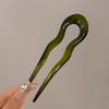 Vintage U-Shaped Hair Fork For Women Girls Geometric Tortoiseshell Acetate Hairpin Headwear Fashion Hair Sticks Hair Accessory