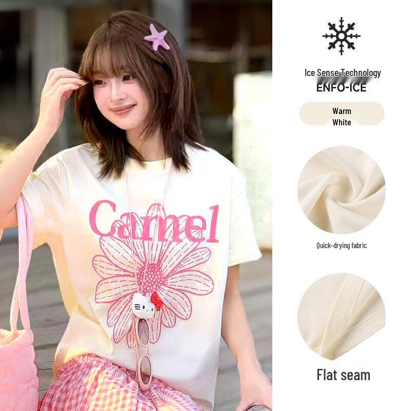 Camel Women s Round Neck Short Sleeve T-Shirt