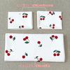 3-teiliges Bettwäsche-Set mit weißer Kirsche auf rotem Hintergrund und Fruchtmuster (1 Bettbezug + 2 Kissenbezüge),Weich im Griff