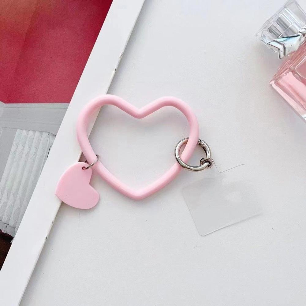 Heart-shaped Silicone Bracelet Keychain Portable Mobile Phone Strap Silicone Bracelet Anti-fall Wrist Strap