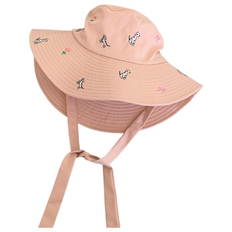 Fisherman Hat Bucket Hat for Girls Colorful Embroidered Casual Caps for Sports Gym Mountain Camping Hat Outdoor Sunshade