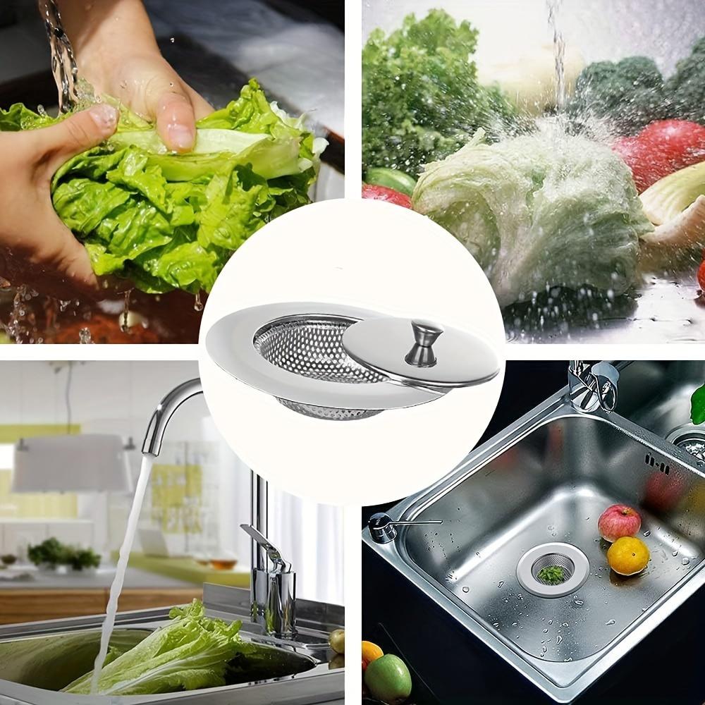 Stainless Steel Kitchen Sink Drain Strainer with Cover Easy-Clean Mesh Filter for Clog Prevention & Efficient Drainage Kitchen Sink Strainer