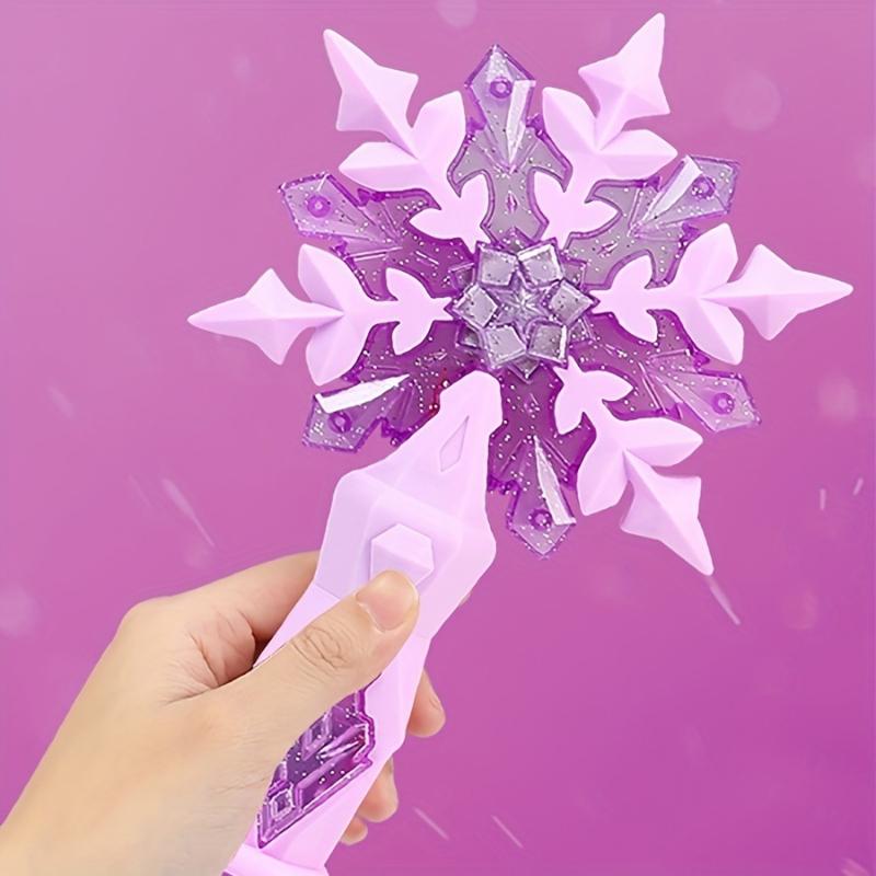 1Set Snowflake Light Sound Sticks Kid Cosplay Props Princess Wand Toy Fairy Girls Glowing Wands Christmas Halloween Children Toy