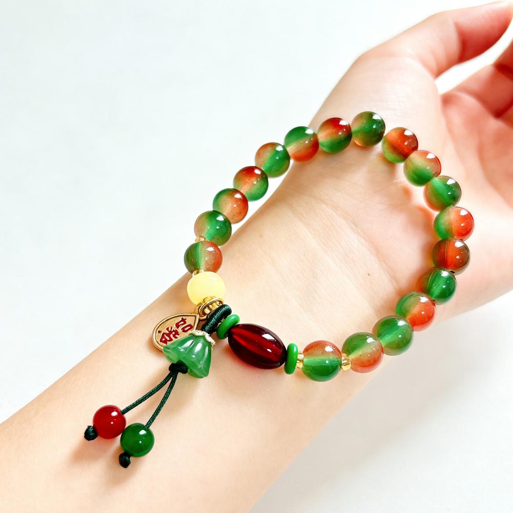 New Chinese Colorful Beaded Bracelet For Women Vintage Natural Stone Ethnic Handmade Chain Hand Rope Bracelet Jewelry Gift