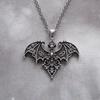Neo-Gothic Style Sliver Color Filigree Vampire Bat Pendant Dangle Earrings for Women Halloween Party Mysterious Witchy Jewelry