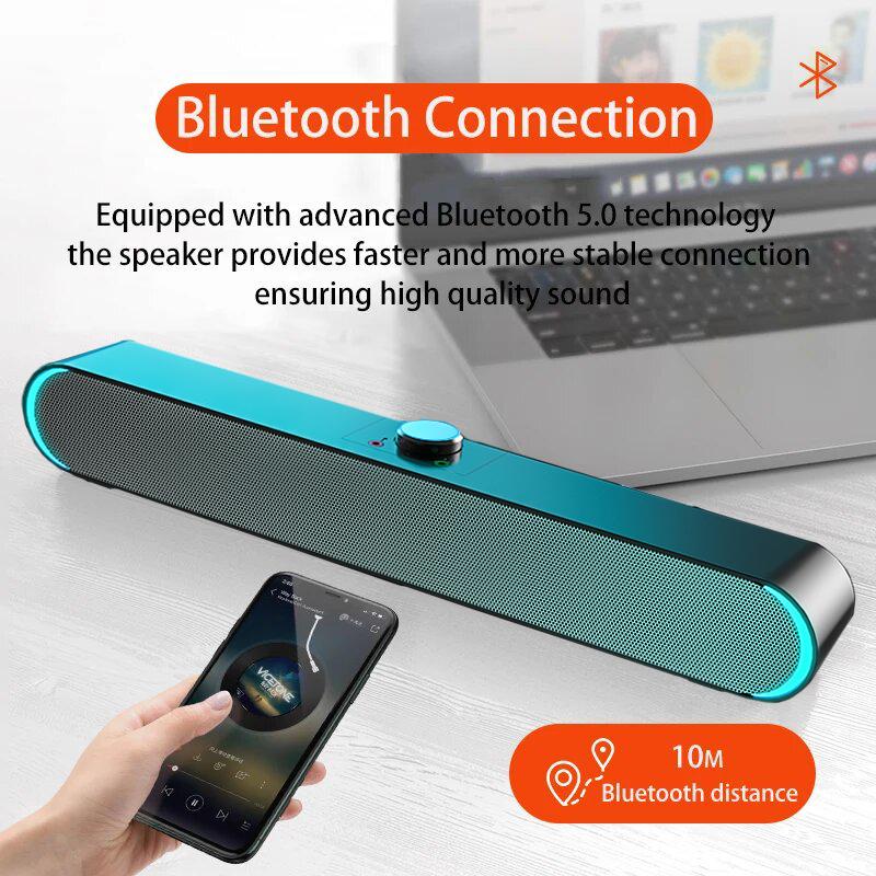 2024 LED TV Sound Bar AUX Wired Wireless Bluetooth Speaker Home Theater System SoundBar PC Computer Speakers with Microphone