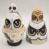 AEE2-Owl Nesting Dolls, Mini Wooden Crafts Owl Family, Easter Decoration