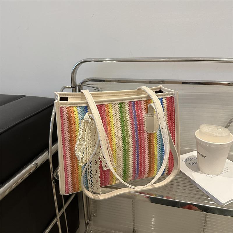 

Summer vacation large-capacity woven bag women s new shoulder tote bag high-end casual straw women s bag