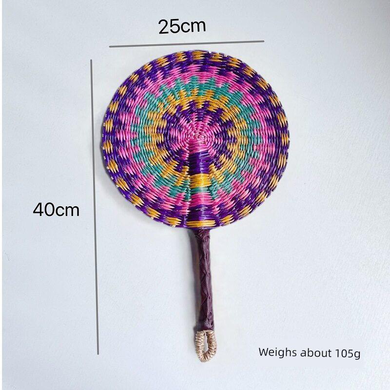 High-End Summer Straw Fan, Hand-Woven from Seagrass, for Cooling, Baby Decoration, Traditional Summer Mosquito-Repelling Hand Fan