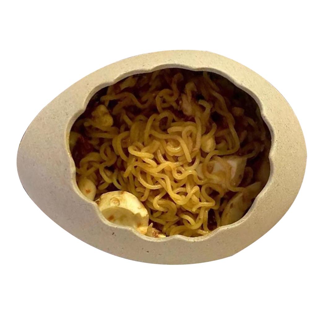 Egg Shell Bowl Ceramic Lifelike Decorative Toxic Free Noodle Dessert Bowl for Home Restaurant