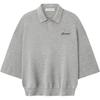 Essentials Signature Quarter Sleeve 90s Knit Polo Concrete Heather Unisex Tops Grey 192SP266962F