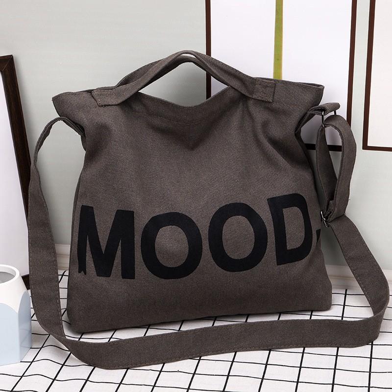 Canvas bag women's shoulder messenger bag cloth bag college students class literature and art simple large capacity