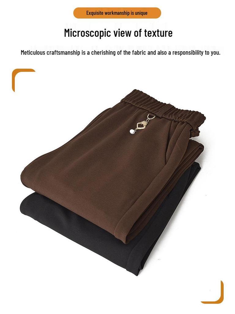 Fashionable High-Waist Elastic Trousers for Middle-aged and Elderly Women - Autumn Casual, Loose Fit