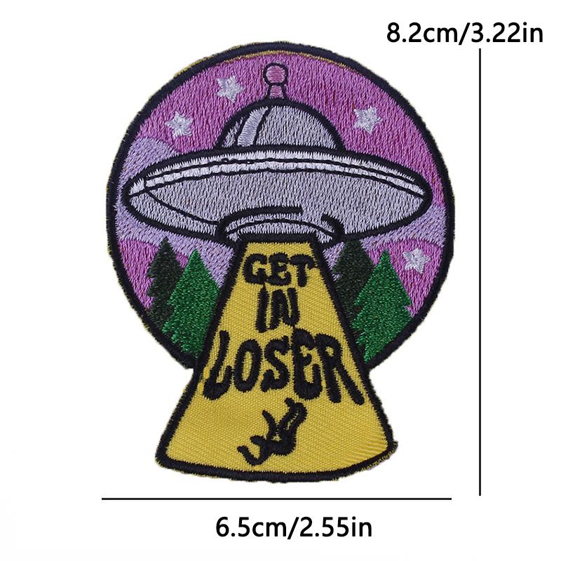 Aufbügelbares besticktes Abzeichen Outdoor-Abenteuer-Design Kosmischer Pilz Astronaut Für Jeansjacke Hut Tasche DIY Personalisierbare Dekoration