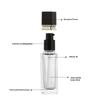 15-40Ml Empty Pump Bottle Glass Liquid Foundation Container Makeup Transparent Square Refillable Bottle Portable Pump Bottle
