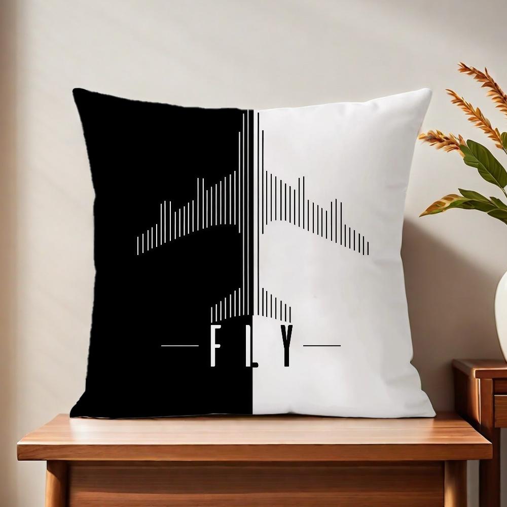 Aircraft Pilot Print Black Cushion Cover Printed Pillow Unique Home Decor Sofa Cushion Cover Home Decoration