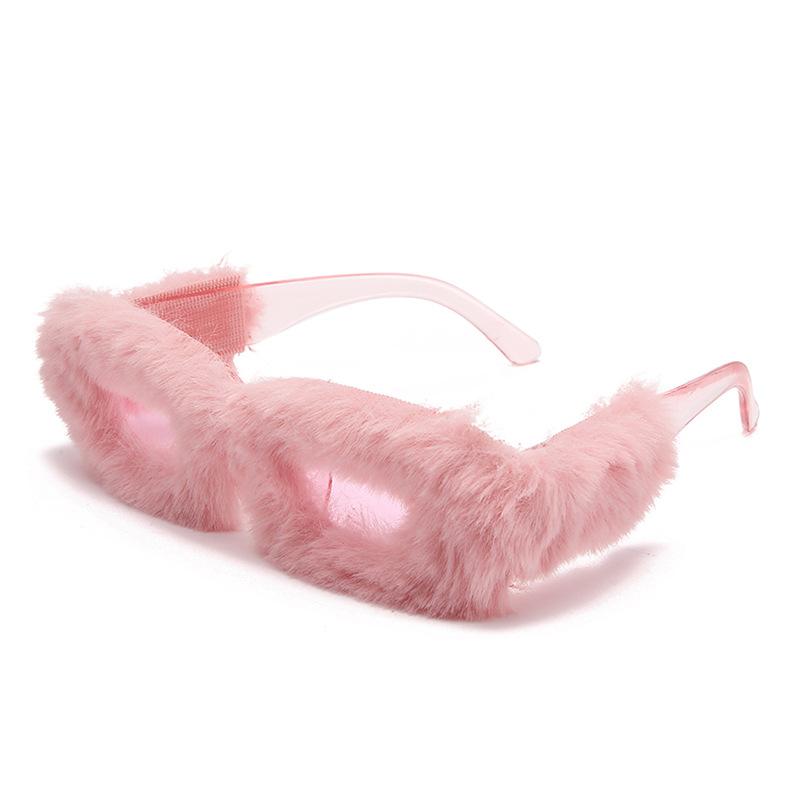 

Fashion Soft Full Woollen Sunglasses Women For Men Y2K Trend Fur Velvet Pink Sun Glasses Female Luxury Brand Designer Eyeglasses