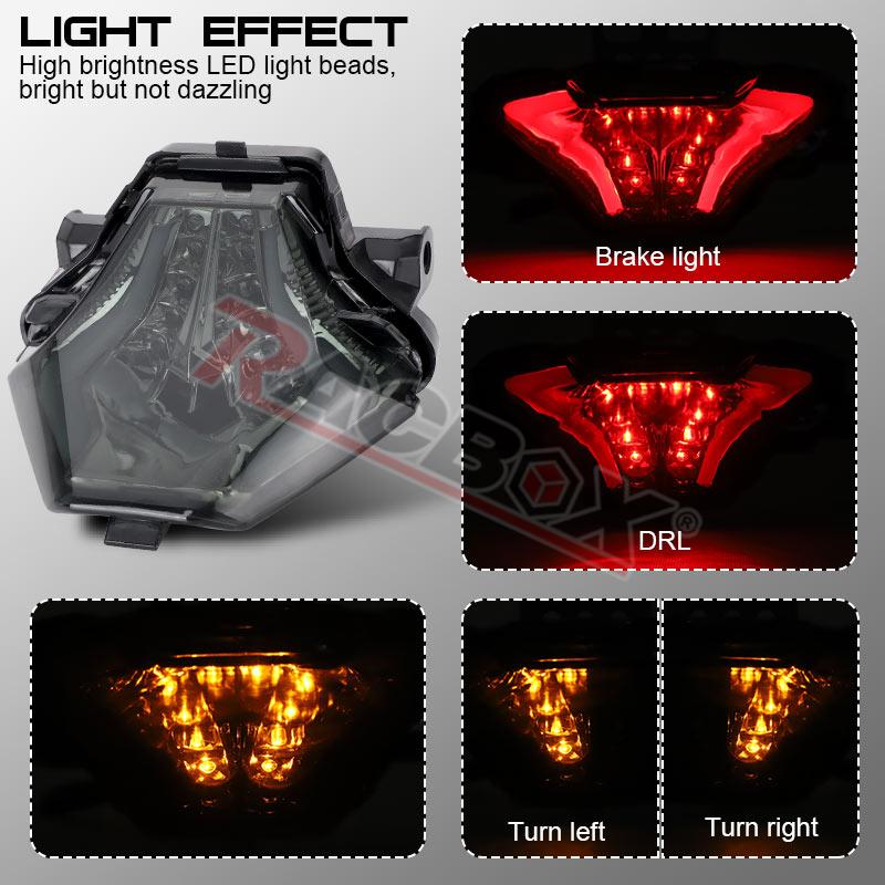 Motorcycle LED Tail Light Turn Signal Brake Lamp DRL for YAMAHA R3 R25 MT07 FZ07 MT03 2014-2023 MT25 lc150 sniper150 Red Yellow