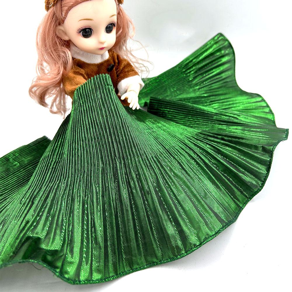 Metalická Lesklá Krajka Lemování Velká Vlna Stužka Tkanina Navržená Velkou Značkou Skládaná Síťovina Organza DIY Styling Šití Móda Volán