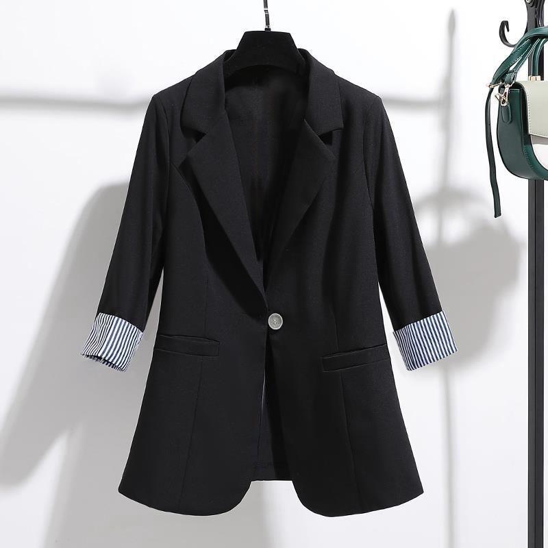 Suit Jacket Female Spring and Summer New Slim-fit Drape Thin Style Seven-point Sleeve Suit Top