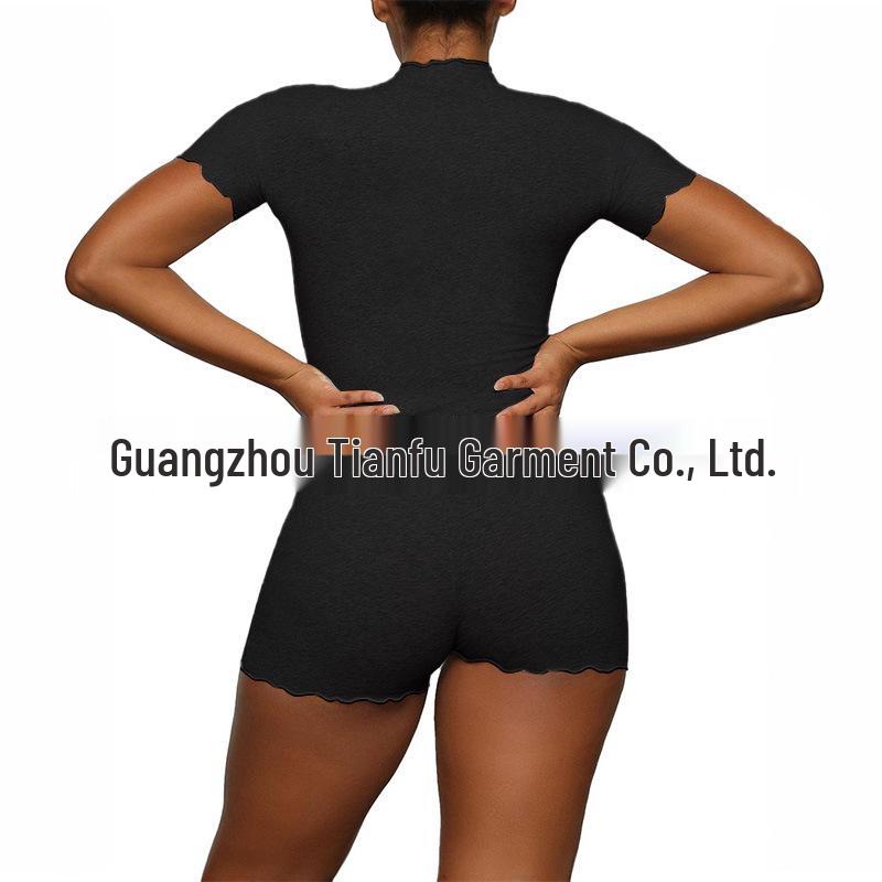 Modal! Summer 2026 Women's Slim-fit High Neck Short Sleeve T-shirt and Shorts Set