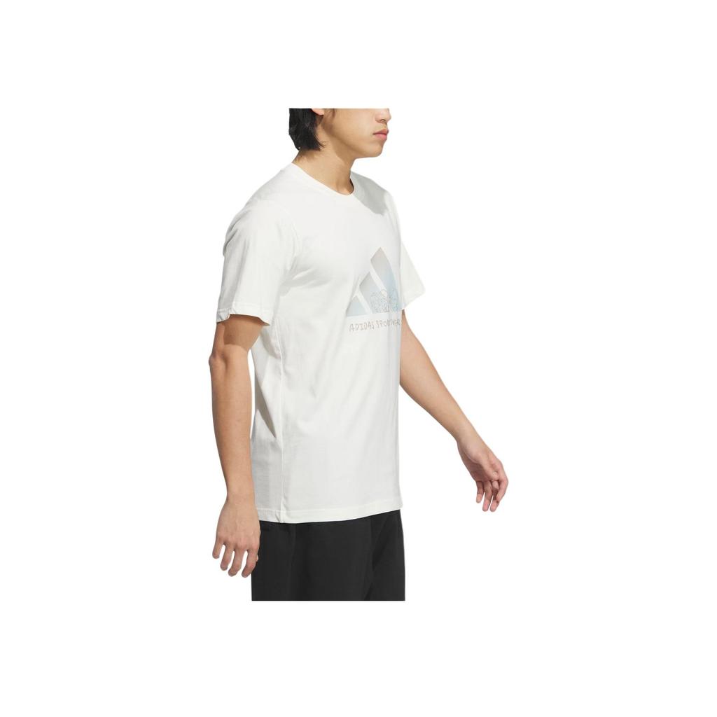 Adidas Graphic Logo Crew Neck Casual Short Sleeve T-Shirt Unisex Tops White JP4584