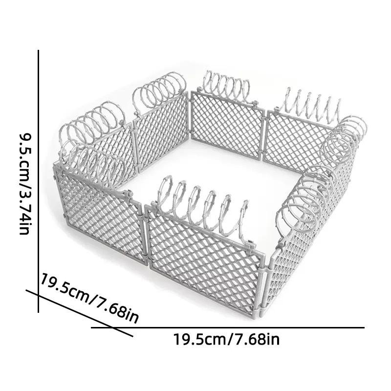 Small Military Building Blocks: Barbed Wire Mesh and Protective Net Accessories