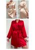 Summer Ice Silk Women's Mid-Length Thin Tie-Up Fashion Robe