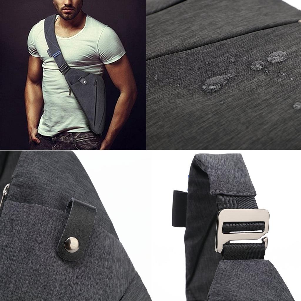 Vankii TM Men's Chest Bag, Crossbody, Storage, Leisure, Sports, Slim, Comfortable, Carrying, Left or Right Shoulder Style