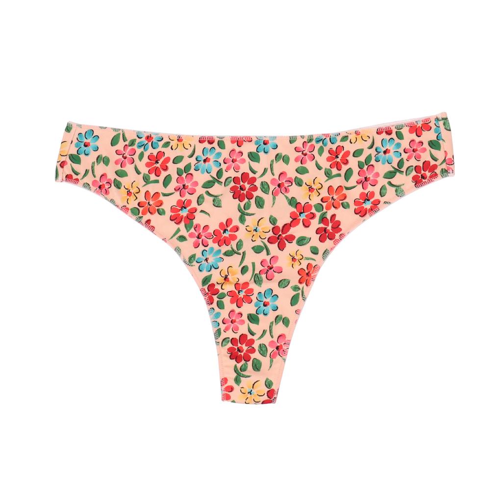 Patterned T-back panties Seamless invisible breathable briefs Low-rise women's knickers Thong underwear