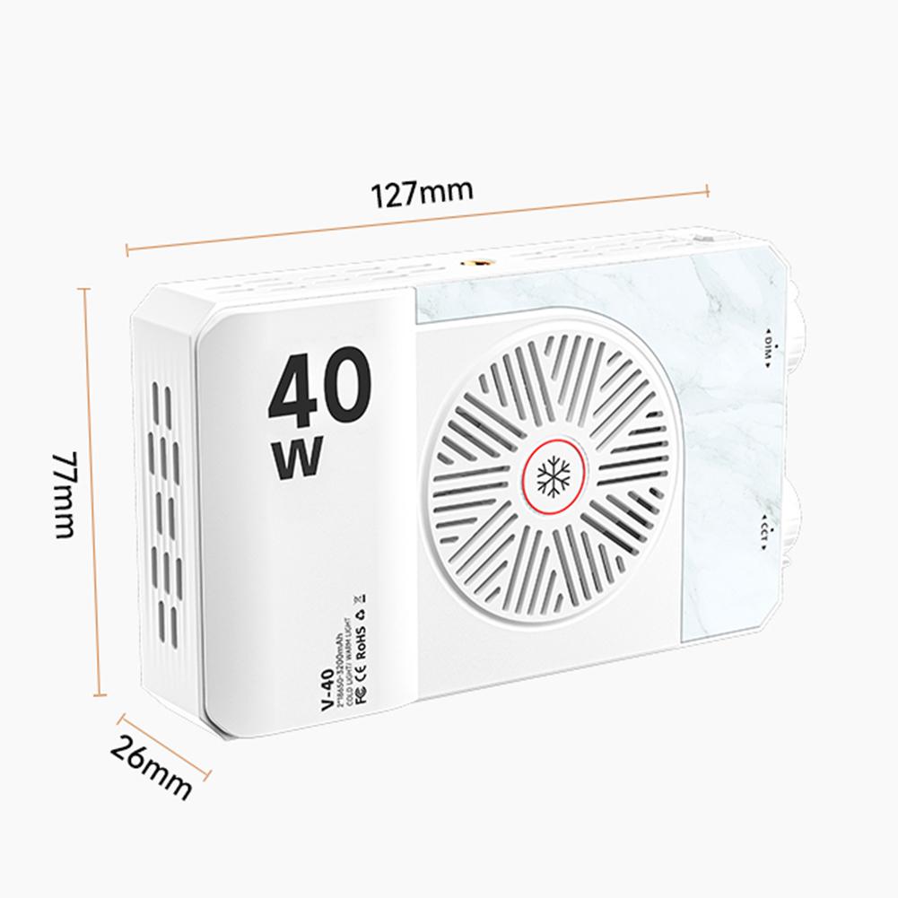 40W LED Camera Light 2800K-9000K RGB Video Light 4400mAh Rechargeable Handheld Fill Light Photography Lighting