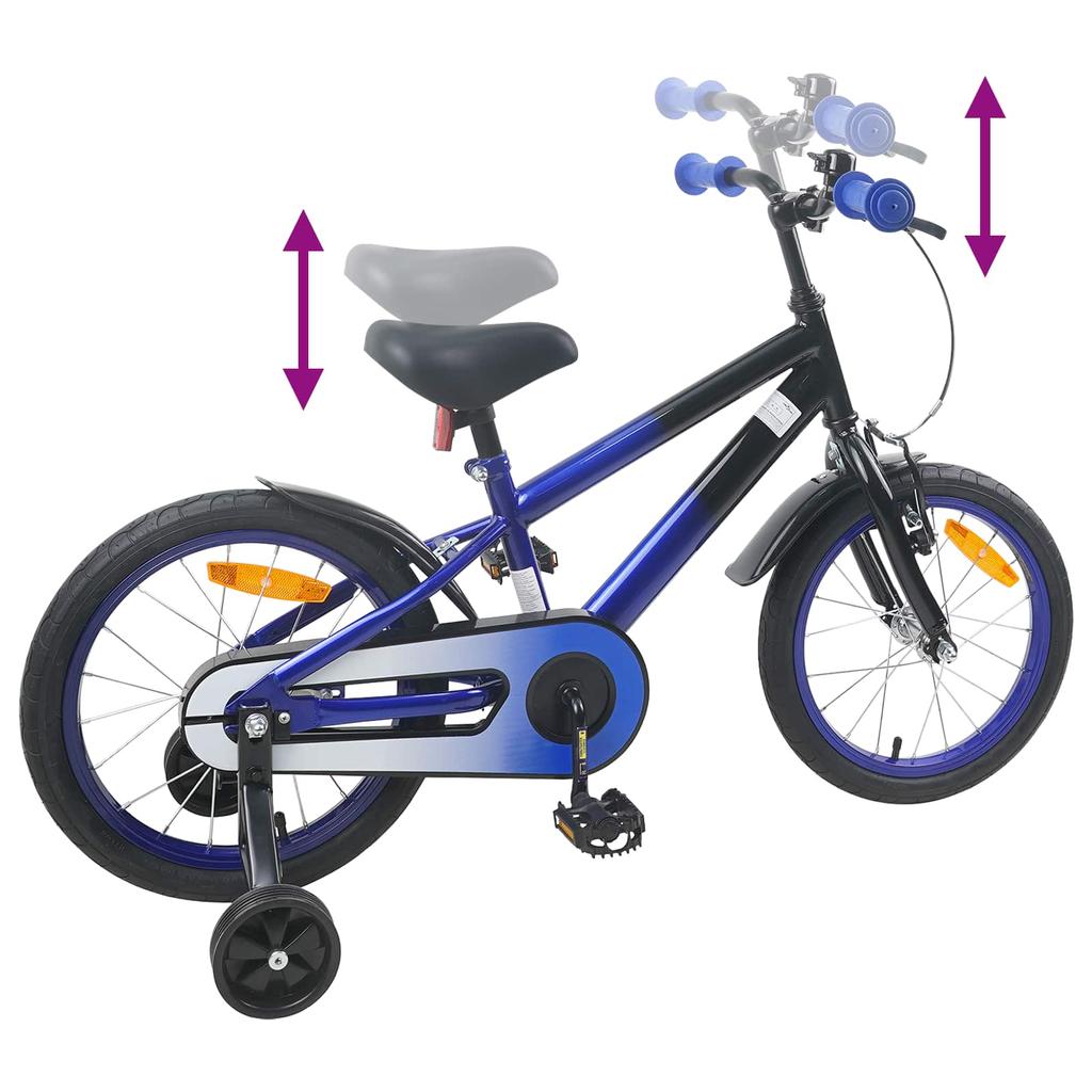 Kids  Bicycle 16 Inch for Ages 4 6 Blue and Black