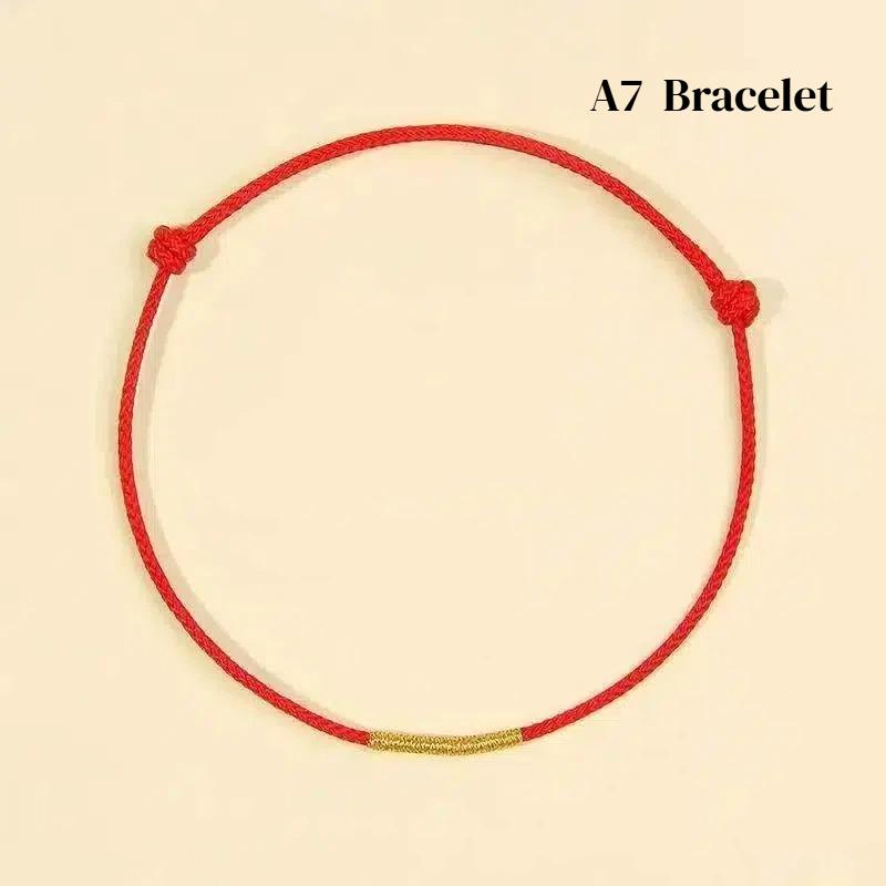 Hand Braided Red Rope Bracelet with Lucky Bead Adjustable Couple Anklet for Valentine Gift Wrist Wear