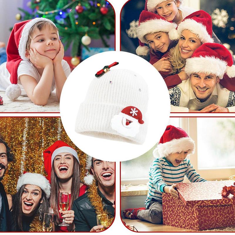 Mens Winter Beanie Christmas Beanie Winter Hat Santa Claus Winter Ski Hat Bow Bells Knitted Beanie Hat Warm For Christmas Party