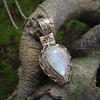 Collana Pendente a Goccia in Pietra di Luna Stile Etnico Vintage per Donna - Gioiello Boho Unico Regalo Gioielli in Pietra di Luna