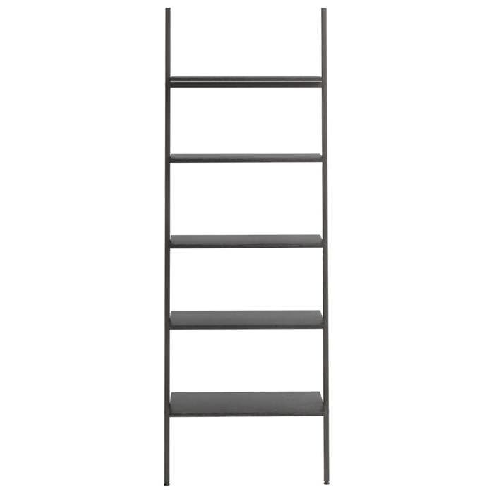 VidaXL 5-Tier Leaning Bookshelf Black 64x34x185.5 Cm 336378