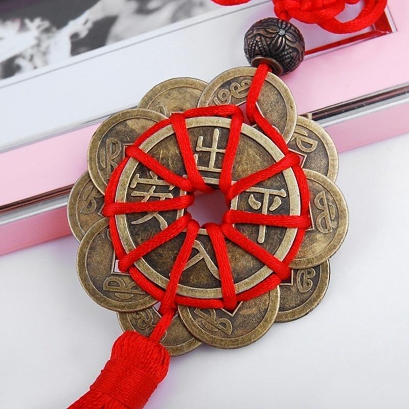 Thai Amulet Feng Shui Mystic Knot Ancient Coins Buddhist Retro Vintage Protect Charm Talisman Powerful Wealth Success Health Luck Jewelry
