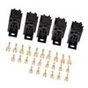 5 Sets Automotive Relay Socket Micro 60AMP 5-Pins with 25 Pieces Copper Terminals