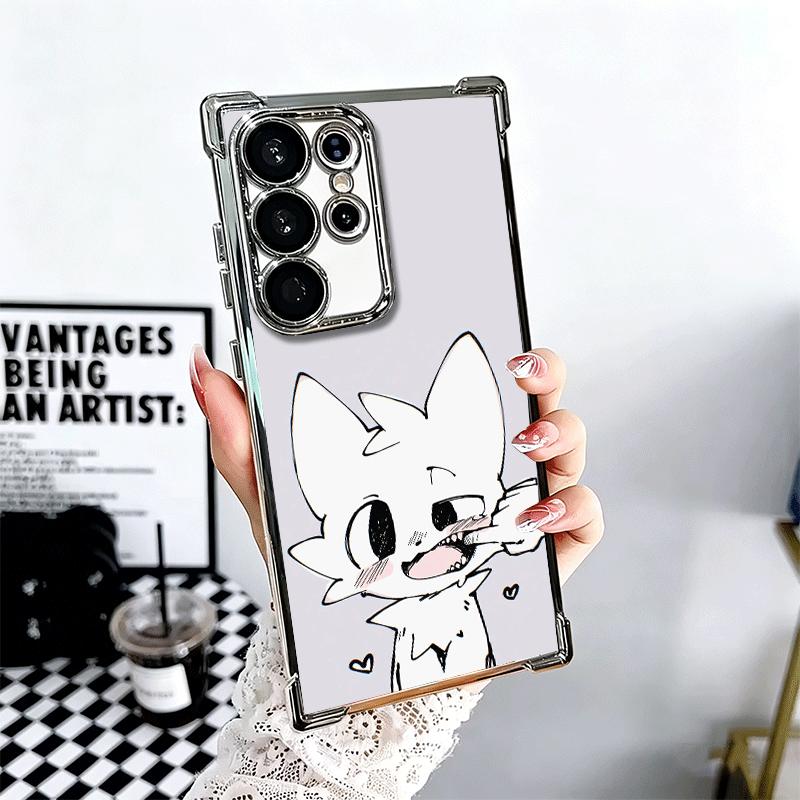 Cute B-Boykisser Catoon Plating Phone Case For Samsung Galaxy S24 S25 FE S26 Edge S23 Ultra S22 S21 Plus S20 Anti-Fall Airabag C