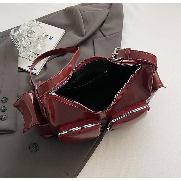 IELGY Ladies Underarm Bag Fashion Large Capacity Red Crossbody