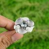 Gift For Her 925 Silver Natural Swiss Blue Topaz Promise Flower Adjustable Ring